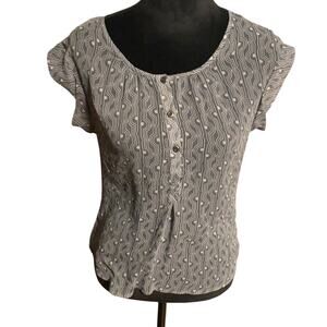 Banana Republic Sheer Printed Cap Sleeve Top, Size S